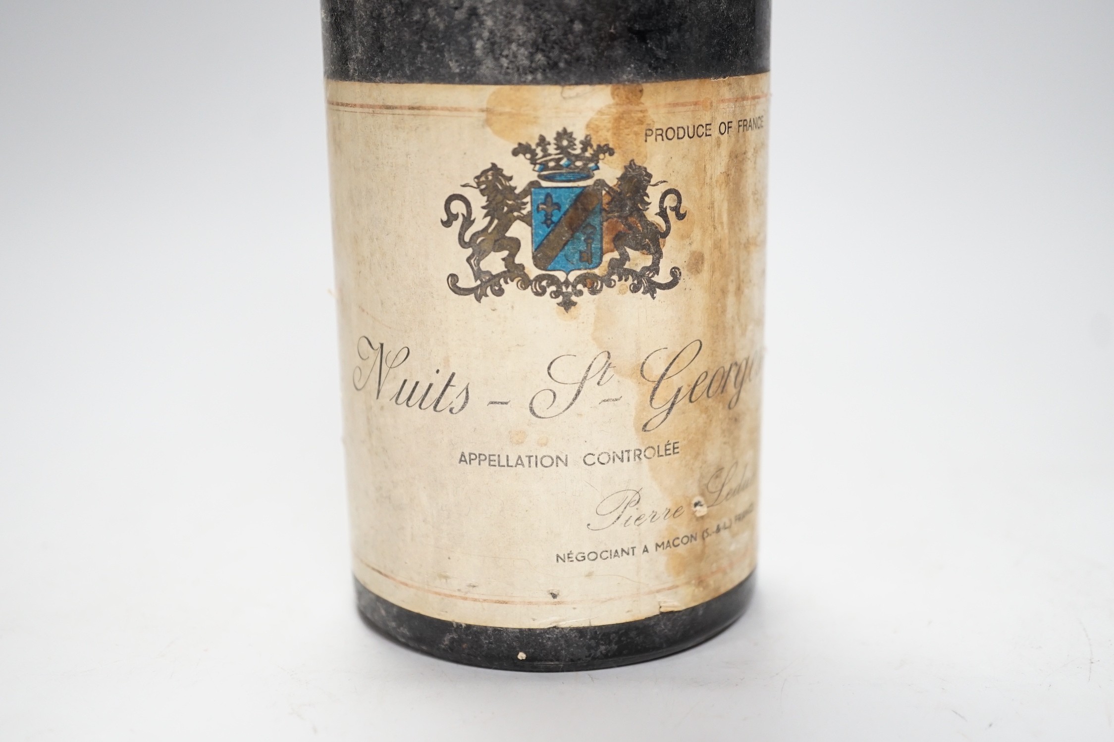 A bottle of 1964 Nuits St Georges Pierre Leduc